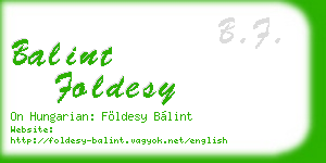 balint foldesy business card